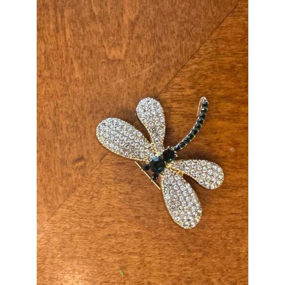 Crystal Dragonfly Brooch Pin